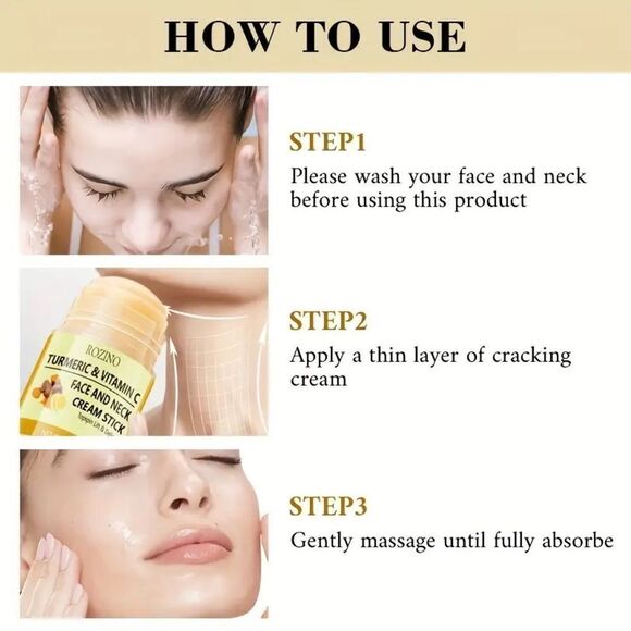 Turmeric & Vitamin C Face and Neck Cream Stick - Yellow Turmeric Hydrating Face - Picture 9 of 10